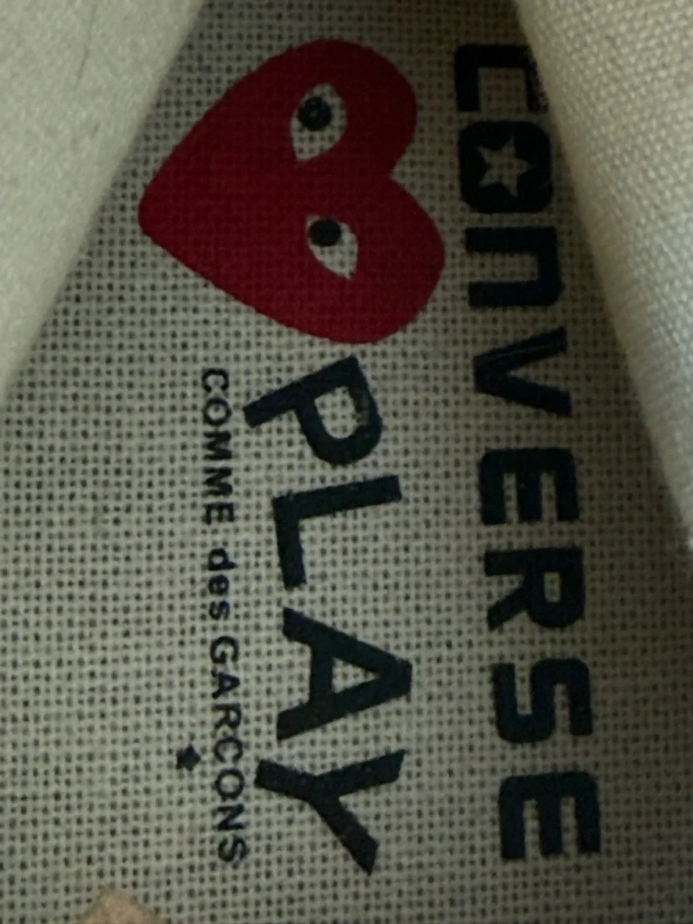 New Converse PLAY COMME des GARCONS high top Chucks.  Rare heart pattern. - Picture 8 of 9